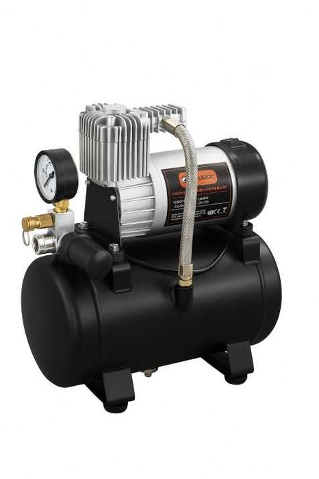 Преносим компресор за гуми с маркуч 12V, 150 PSI, 60L/min 3L резервоар