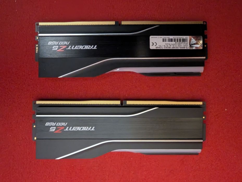 32GB (2x16GB) DDR5 RAM: G.Skill Trident Z5 Neo RGB, DDR5-6000 CL30 AMD EXPO и Intel XMP