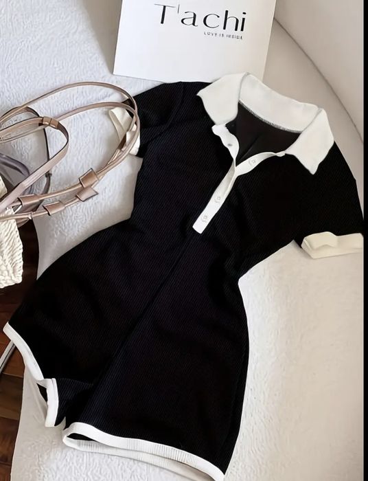 Дамски черен гащеризон