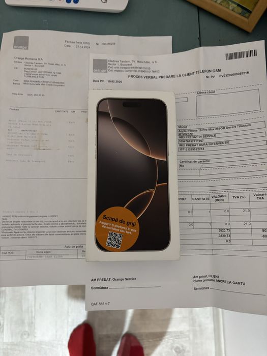 Iphone 16 Pro Max 256 gb Gold nou garantie 2ani Orange