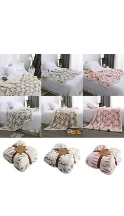 Снежинка Травка и Овечка плед оптом ва донага