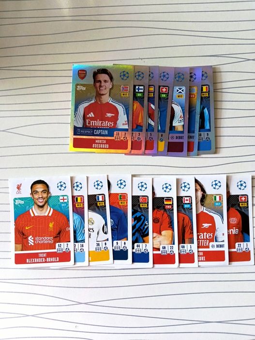 65 броя футболни стикери Topps UEFA Champion League 24/ 25
