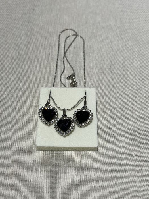 Колие и обици с камъни, 18K GP