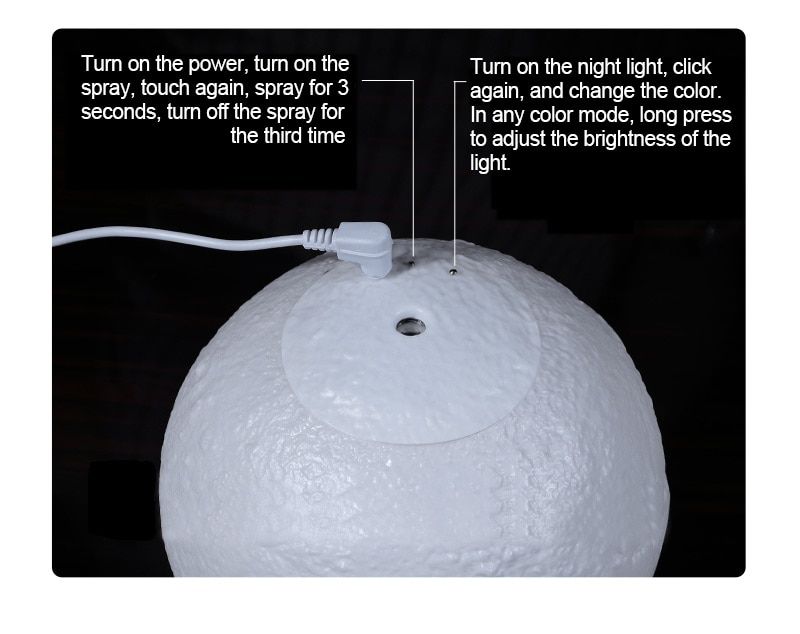 3D нощна лампа Луна+Арома дифузер 880ml+Овлажнител на въздуха 3 в 1