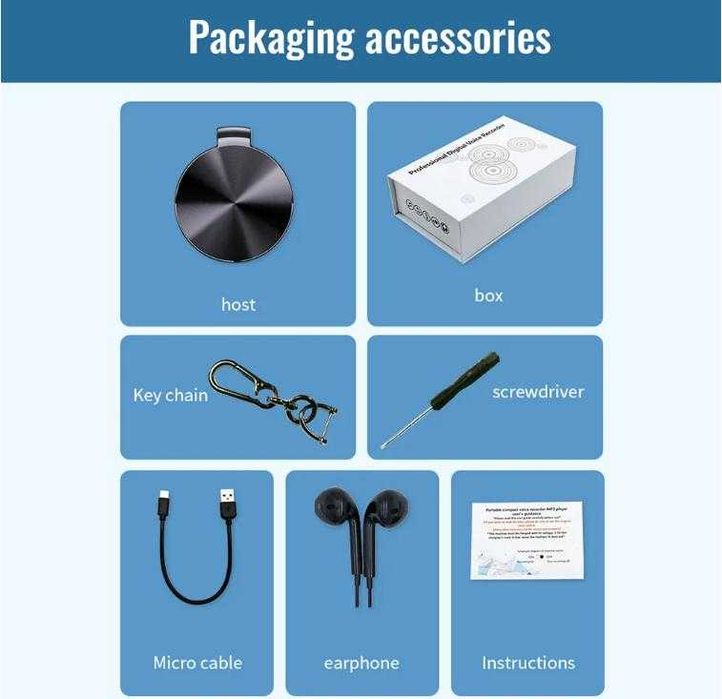 MP3 Плеър DSP 8x Ядра 2x Микрофон Диктофон Глас Контрол Аудио Рекордер