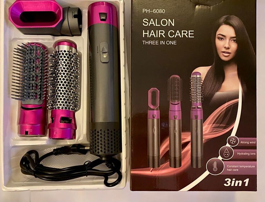 Set complet ingrijire par, perie rotativa/perie ondulatoare/uscator