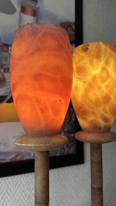 Винтидж нощни лампи от алабастър 2бр