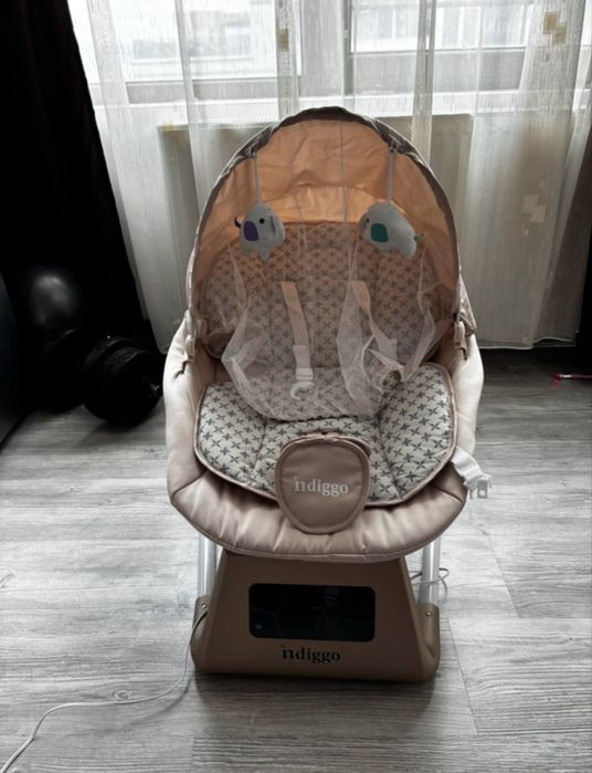 Leagăn Electric Premium Indigo 4 în 1 Deluxe Baby Swing Pro