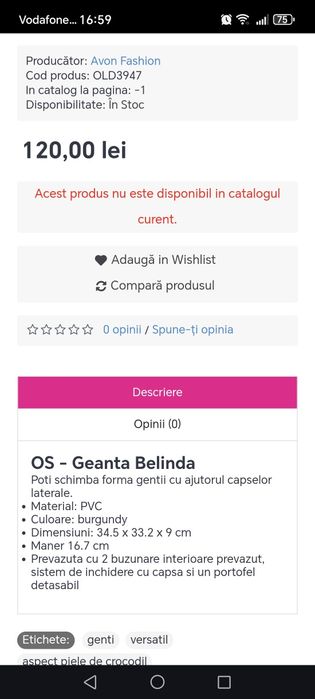 Geantă Belinda Avon