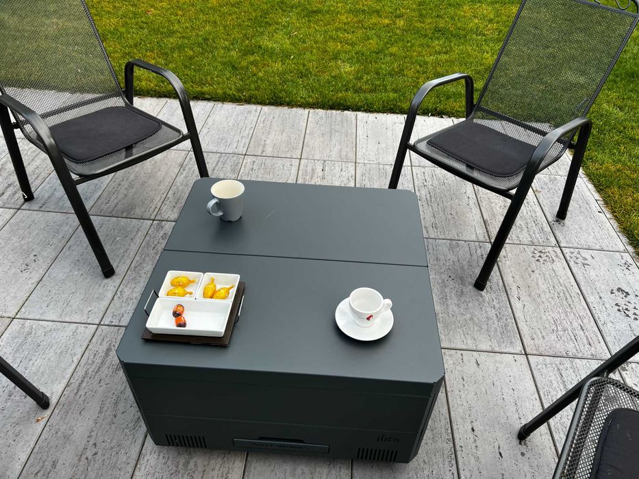 firepit smokeless, vatra de foc fara fum cu functie de masuta cafea