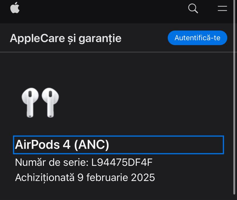 Vand Airpods Gen 4 ,Sigilate + Apple care