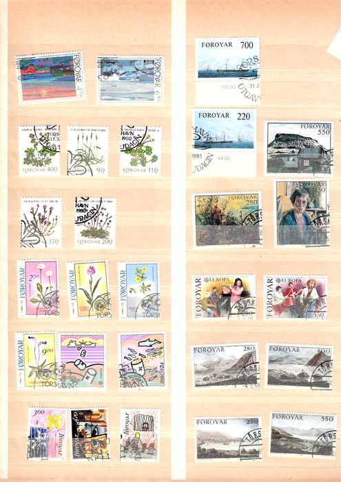 349 марки FDC от Фарьорски острови от периода 1980-2000