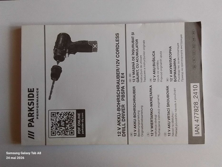 Masina de insurubat Parkside cu acumulator de rezerva