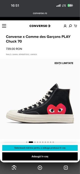 Tenisi converse comme des garcons marimea 44