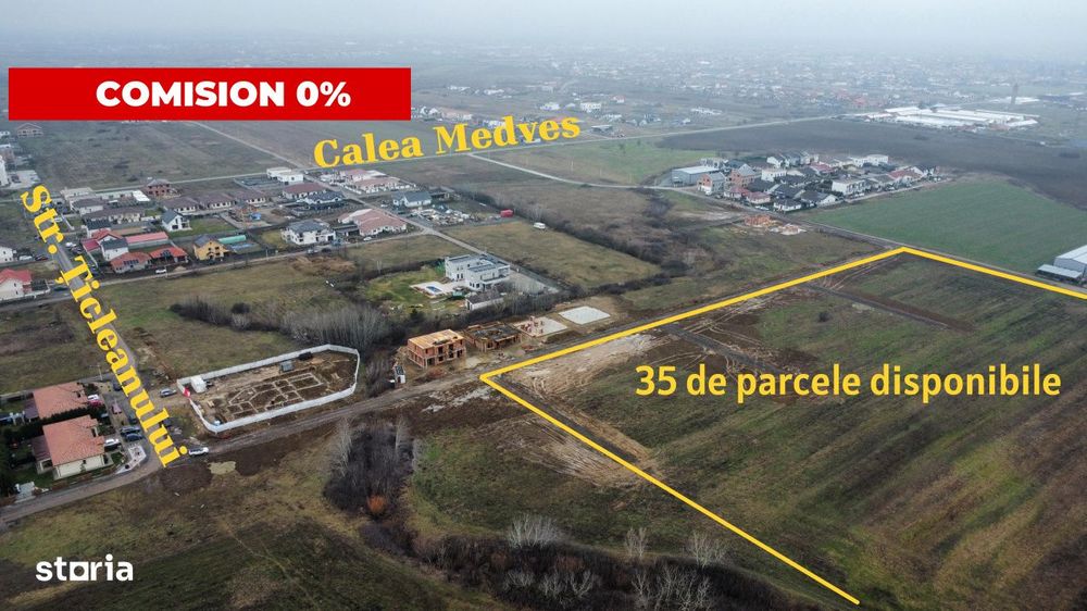 Comision 0% Parcele teren cu toate utilitatile si asfalt - Mosnita