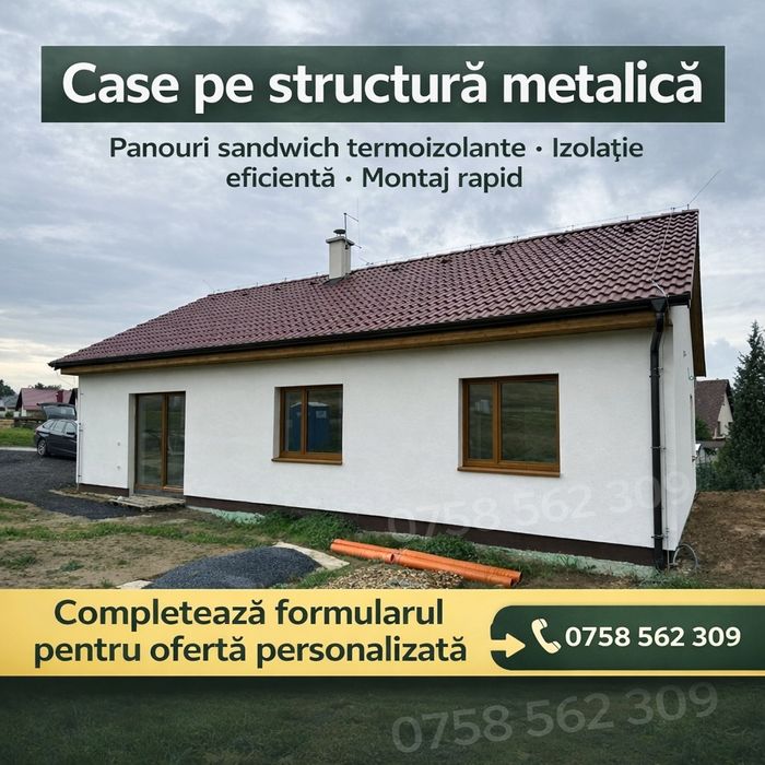 Vand case pe structura metalica din panouri sandwich