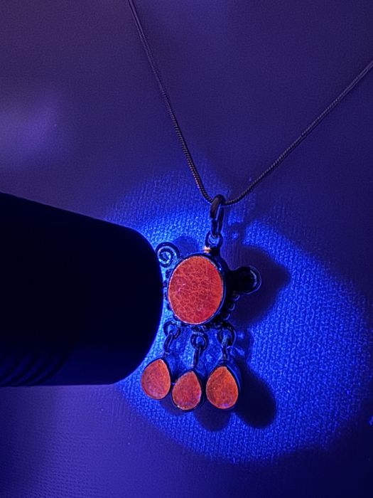 Colier argint si rubine naturale. Vechi. Lant si pandativ. 925