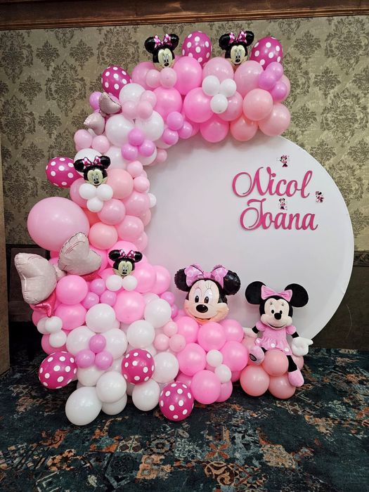 Arcadă baloane/aranjament cristelniță/cifre volumetrice/paiete