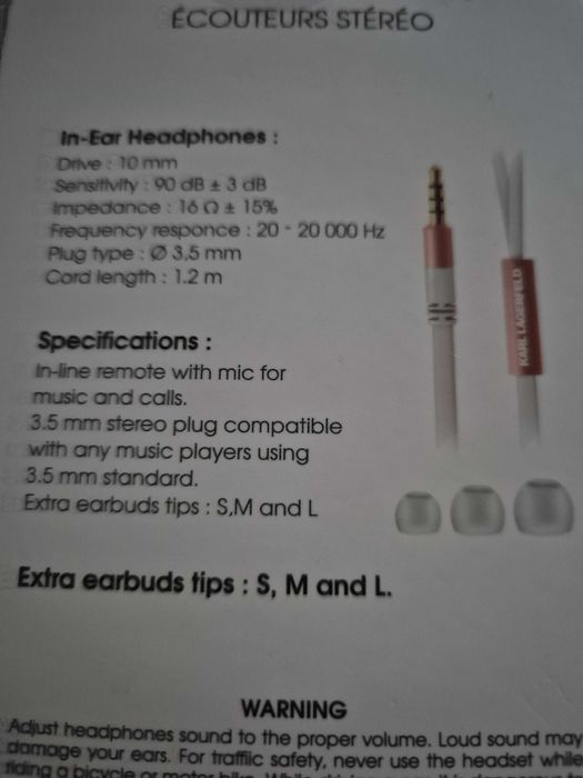 Karl Lagerfeld Wire слушалки със силиконов накрайник