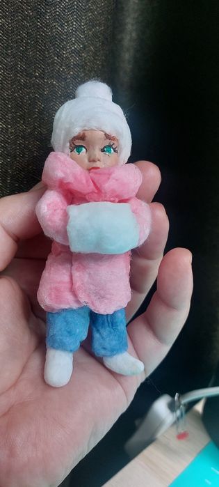 Ёлочные игрушки из ваты,  ручной работы