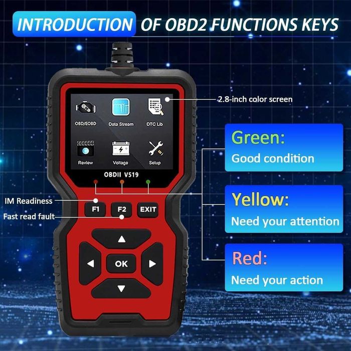 TOP!OBD диагностичен скенер V519 чете/трие грешки,live data! ГАРАНЦИЯ!