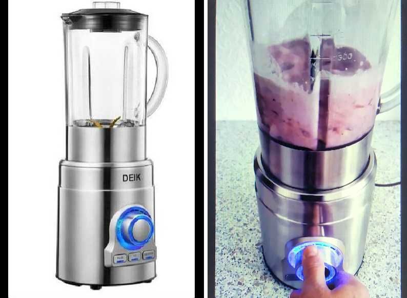 Blender DEIK .de putere cu carcasă inox ,6 lame  Titan,cană din Sticlă