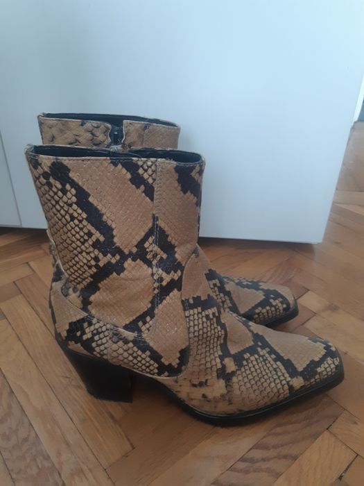 Cizme Zara piele naturala snake print
