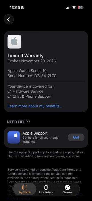 Ceas Apple Watch Series 10 GPS 46 mm Jet Black, Battery Health 100%, Garanție Apple până în 23.11.2026, Ca Nou