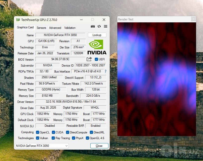 Видеокарта RTX 3050 dual palit 8 gb