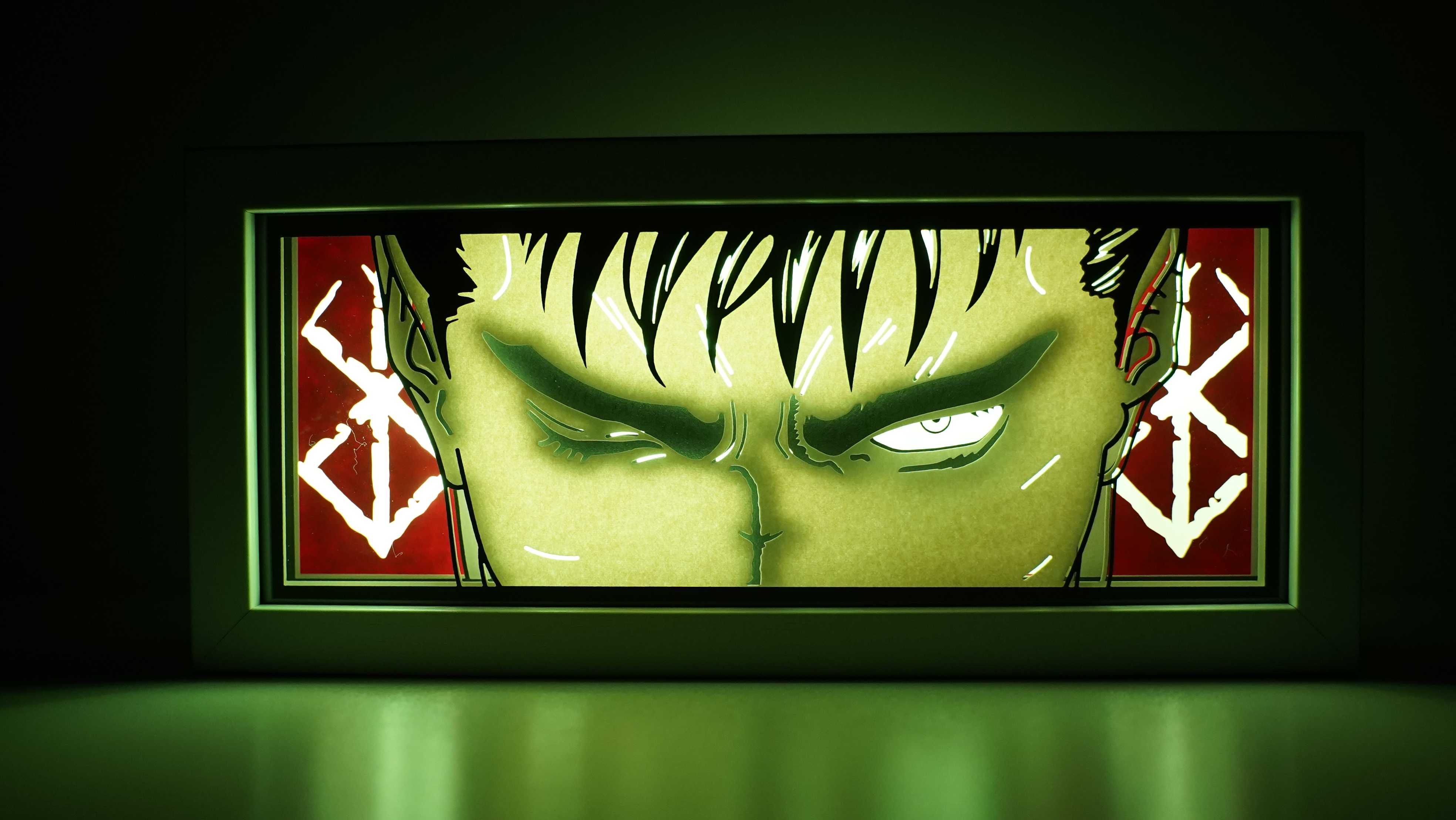 Caseta Luminoasa Led RGB Anime: Berserk, Guts, The Black Swordsman ...