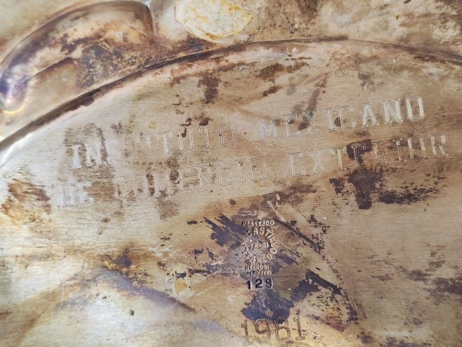 Посребрен поднос с тюркоаз  los castillo taxco Мексико