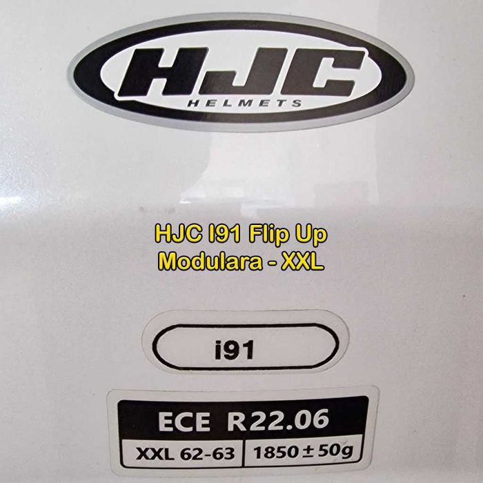 Casca modulara Flip Up HJC i91 alba intercom