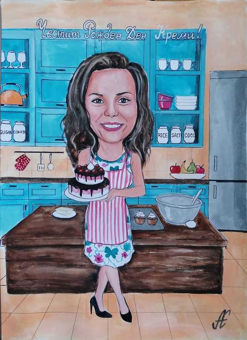 Персонализирани карикатури по снимка- ръчно рисувани подаръци