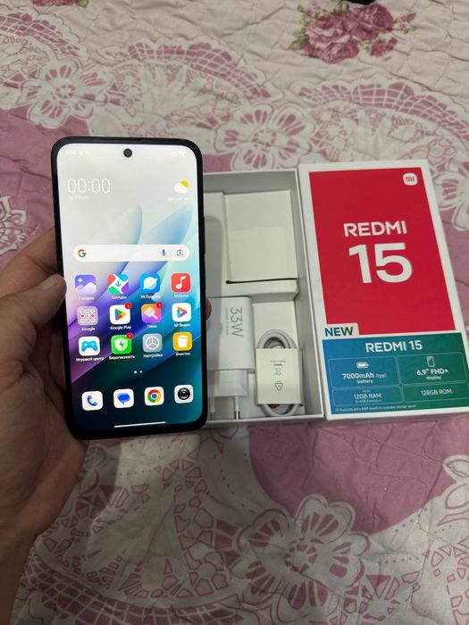 Xiaomi Redmi 15 6+6/128GB Black Yengi 2025 Full Karobka Yengi telefon