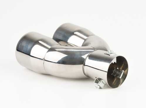 Накрайник за ауспух, двоен, неръждаема стомана