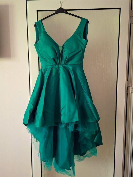 Rochie elegantă verde smarald XS/34