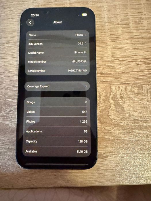 iPhone 14, 128GB midnight