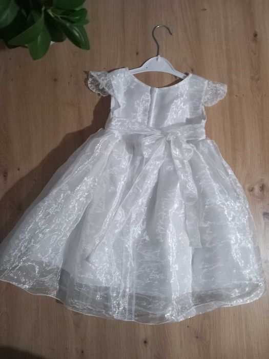 Детска официална бяла рокля / бяла рокличка за празненство 104см 3-4г.