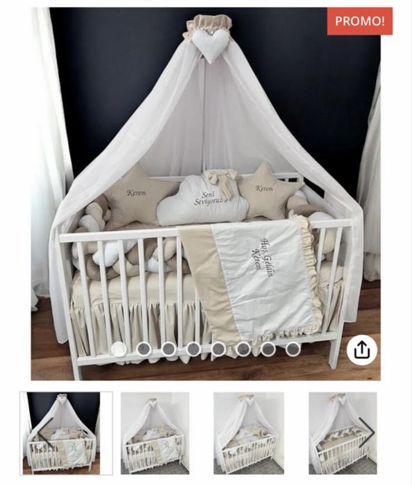 Patut bebelus din lemn proape nou