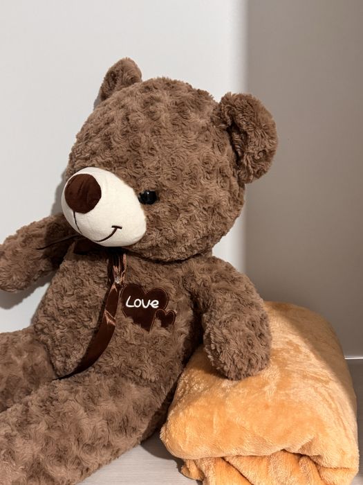 Игрушка медвежонок с пледом внутри