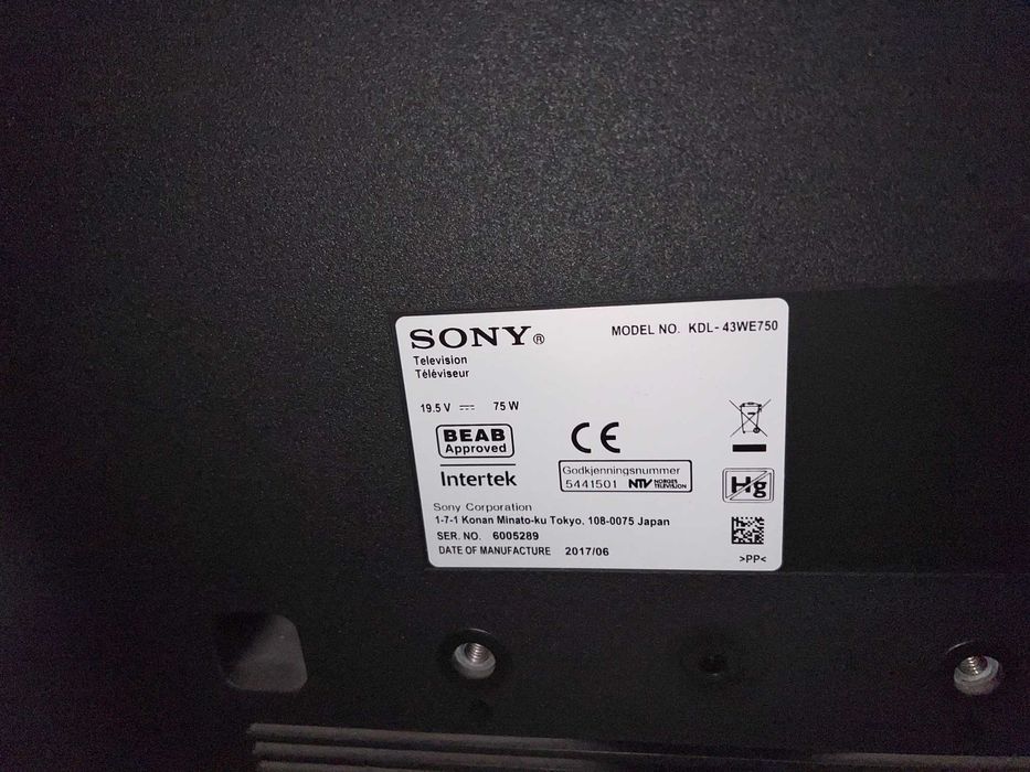 Televizor LED Smart Sony, 108 cm, 43WE750, Full HD, Clasa A+