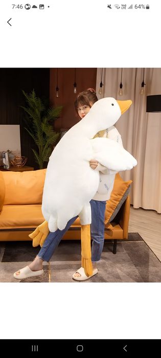 Гусь обнимусь, плюшевая игрушка, мягкая, для обнимание