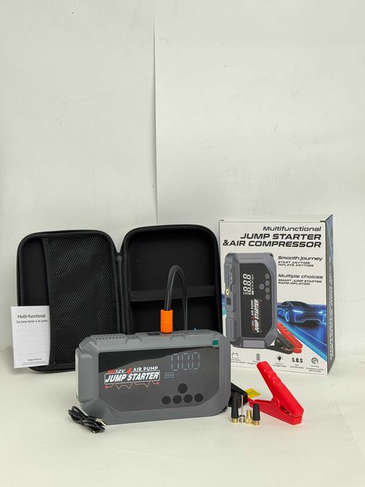 Автомобильное пусковое устройство с компрессором и Power Bank