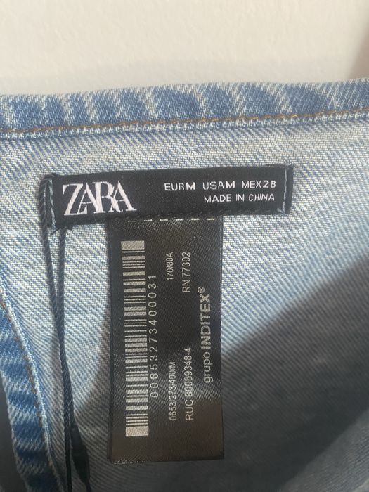 Нов дънков топ със стрази (камъни) Zara – размер M