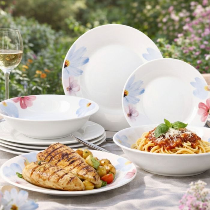 Комплект чинии 24 части с нежни цветя – Свежест и стил за всяка трапез
