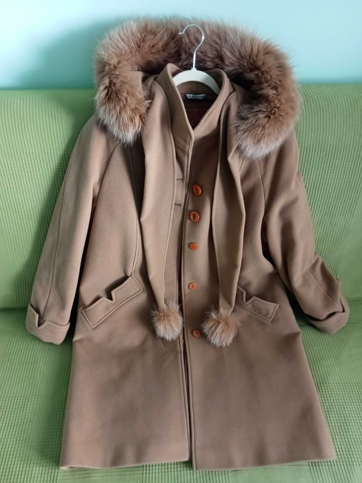 Palton stofa camel