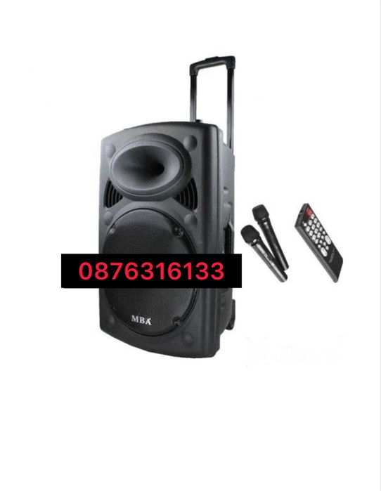 15" караоке тонколона Mba F-15, Bluetooth,2 безжич. микрофон, ра