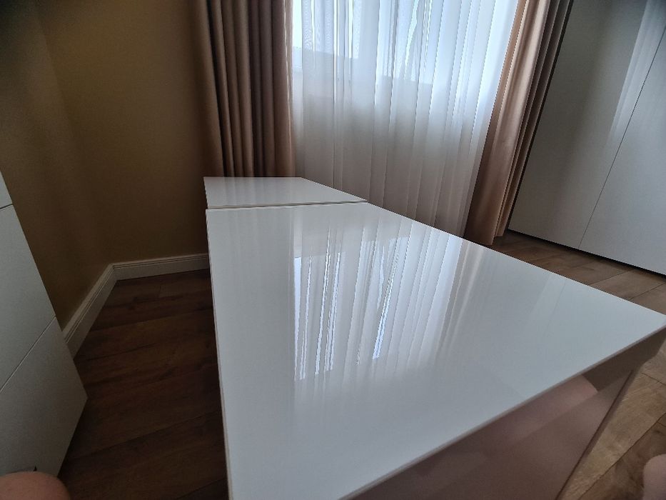 Set noptiere mdf alb lucios