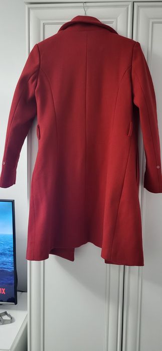 Palton rosu 30% lana