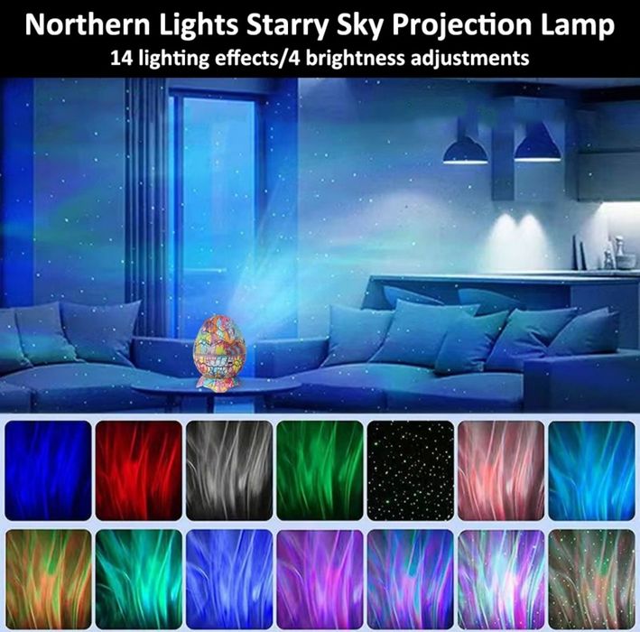 Многоцветен LED проектор с Bluetooth и дистанционно